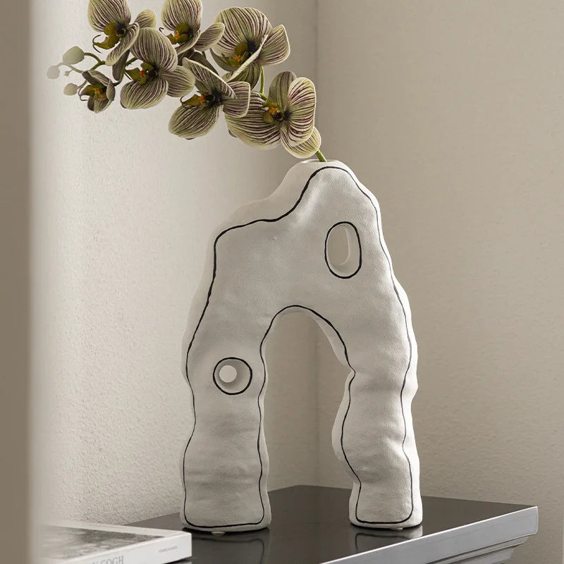 DecorBites™ Geometric Ceramic Vase - Abstract Ornaments, Home Decor