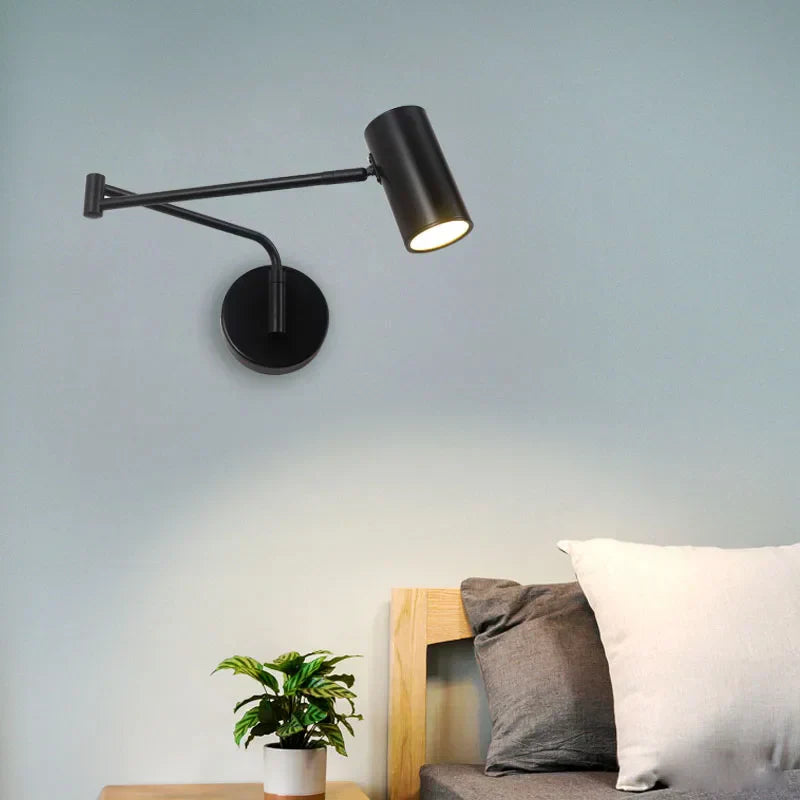 DecorBites™ مصباح حائط LED أكريليك حديد حديث قابل للدوران باللون الأسود إضاءة سلم