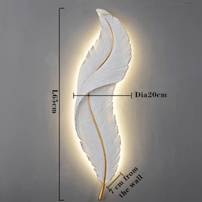 أباليك حائط ريش LED من DecorBites™ لديكور غرف المعيشة والنوم والفنادق والممرات