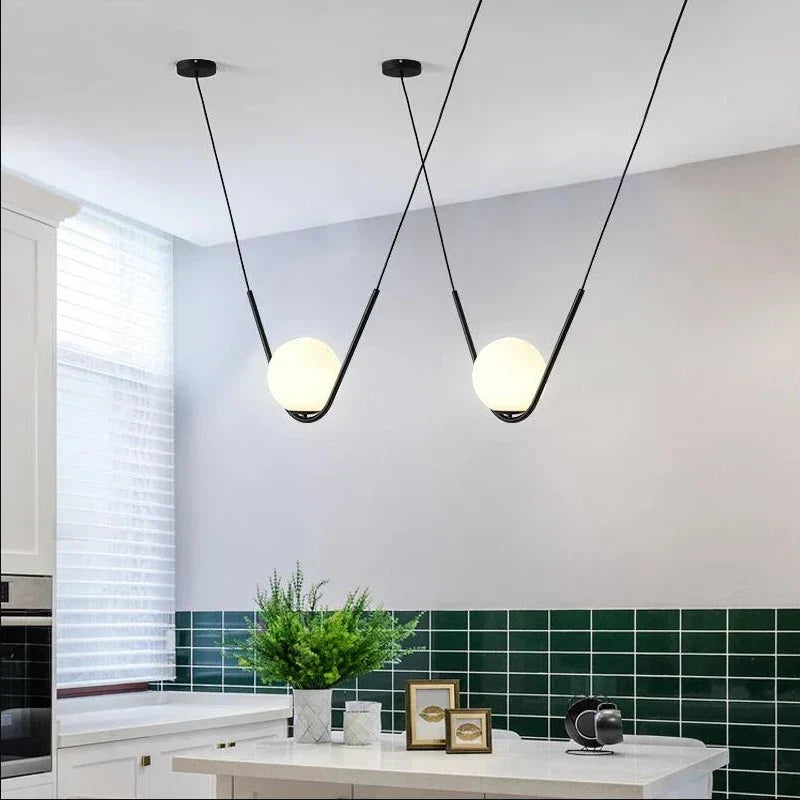 DecorBites™ Golden Black Perle Trio Pendant - Metal G9 LED Linear Dining Light