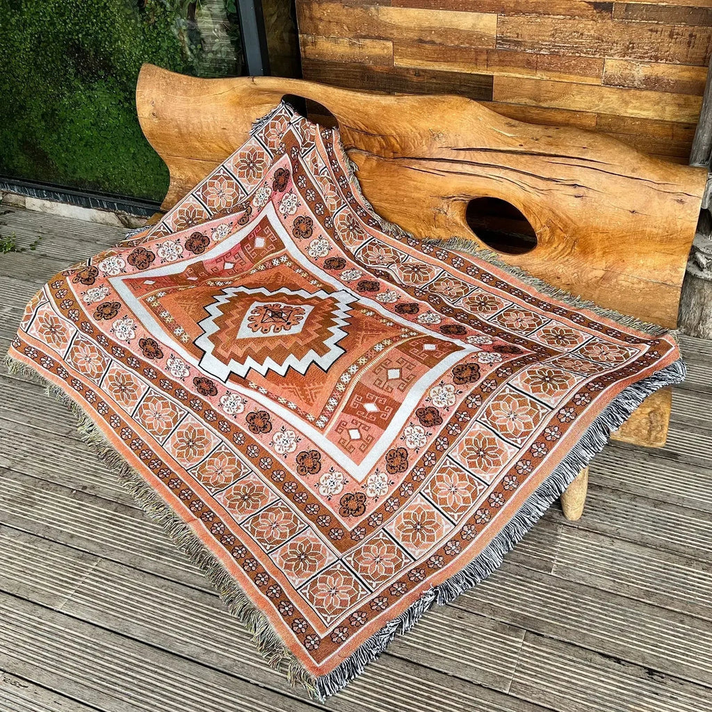 DecorBites™ Cozy Nordic Camping Blanket and Sofa Cover – Boho Outdoor Line Blanket for Home and Hotel Decor