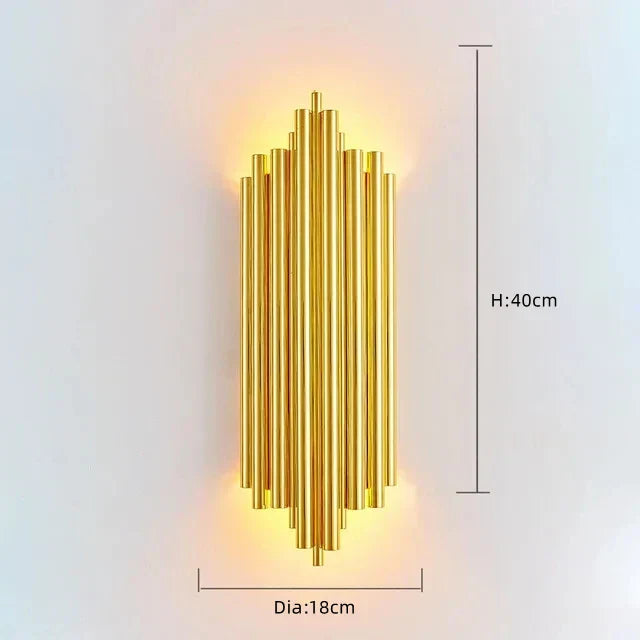 أضواء حائط ليد ذهبية كريستالية من DecorBites™ لتزيين غرفة النوم