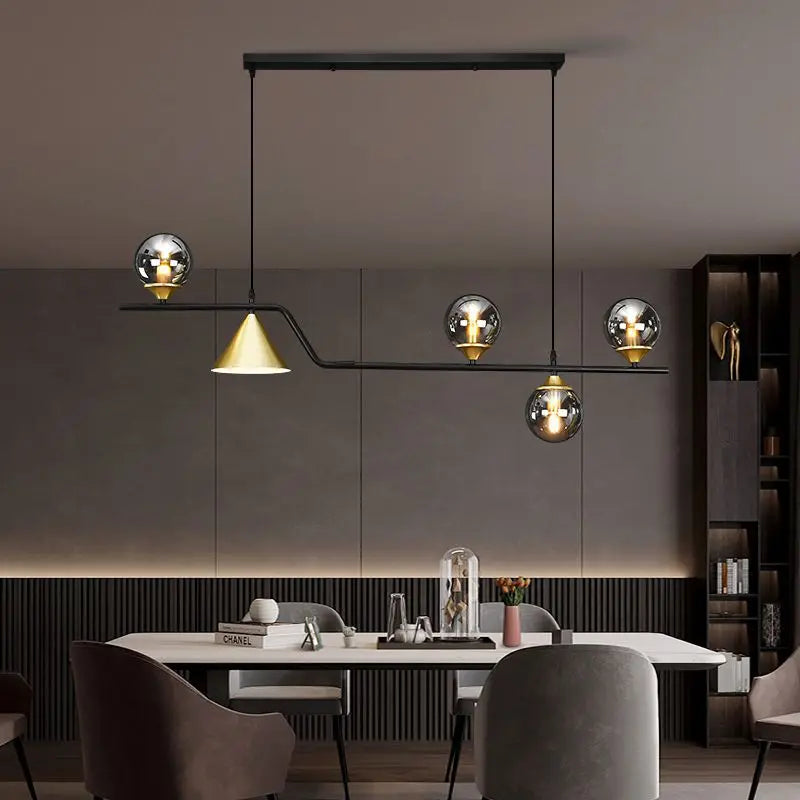 DecorBites™ مصباح معلق خطي ثريا مينيماليست حديثة إسكندنافية فانوس طاولة طعام