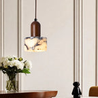 Vintage Black Patterned Marble Pendant Light