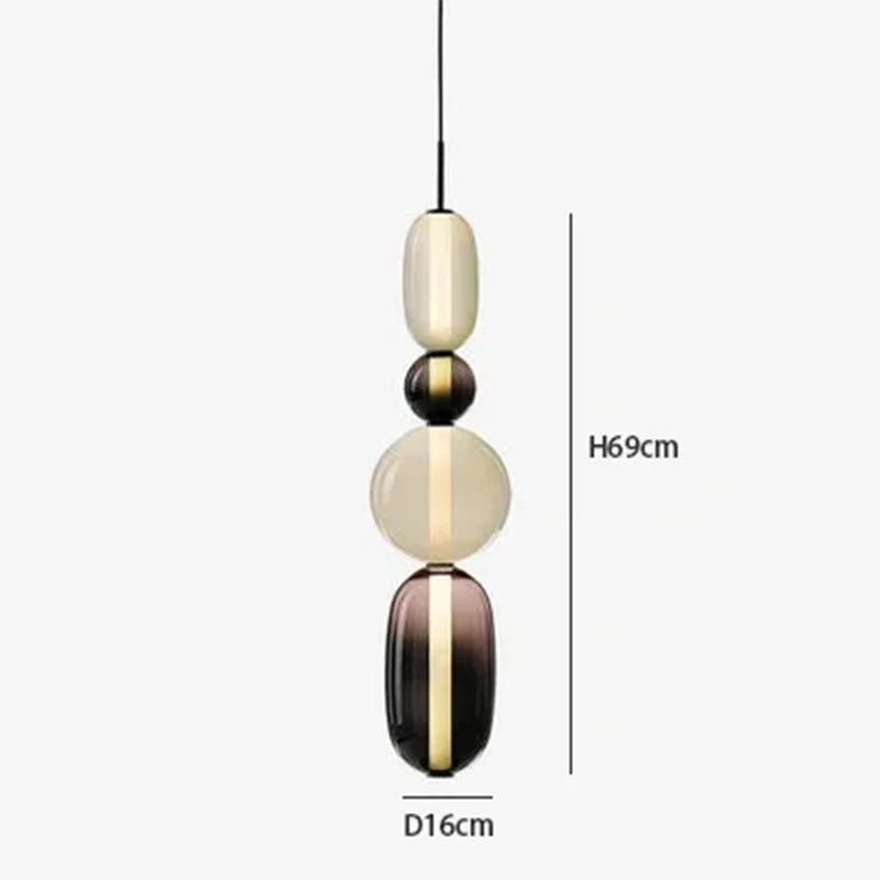 Italian Candy Glass Pendant Light in Black or White