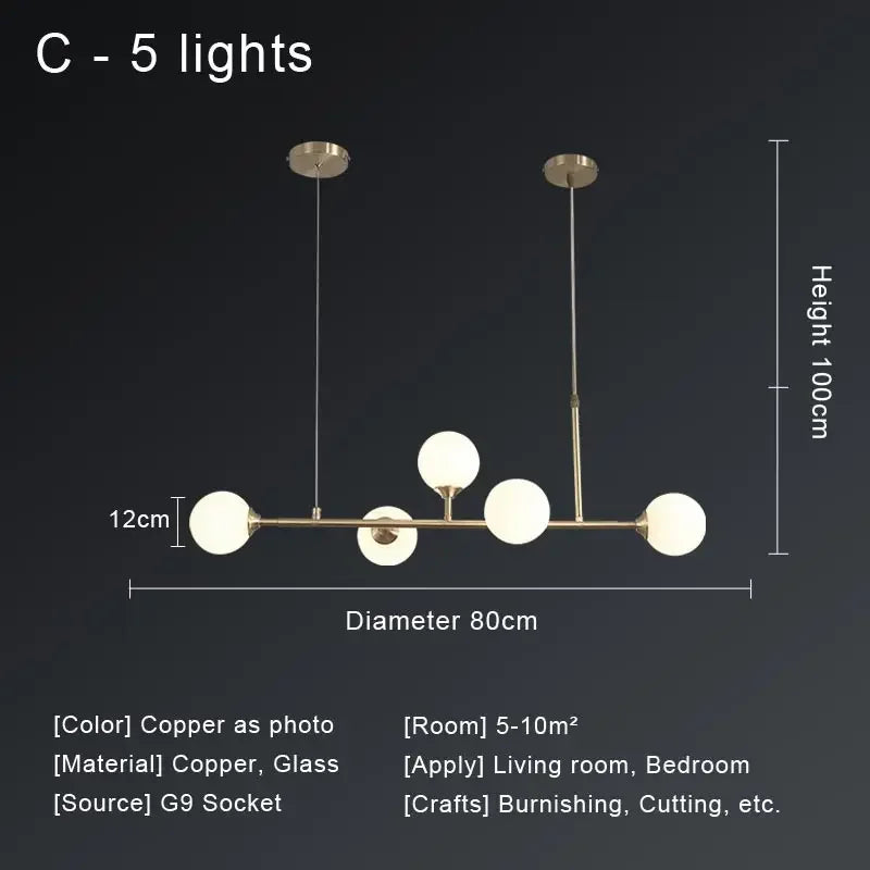 DecorBites™ Copper Ceiling Chandelier for Home Decor Lighting