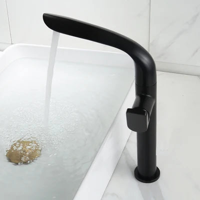 DecorBites™ Brushed Gold Basin Faucet - Brass Single Handle Bathroom Mixer Tap