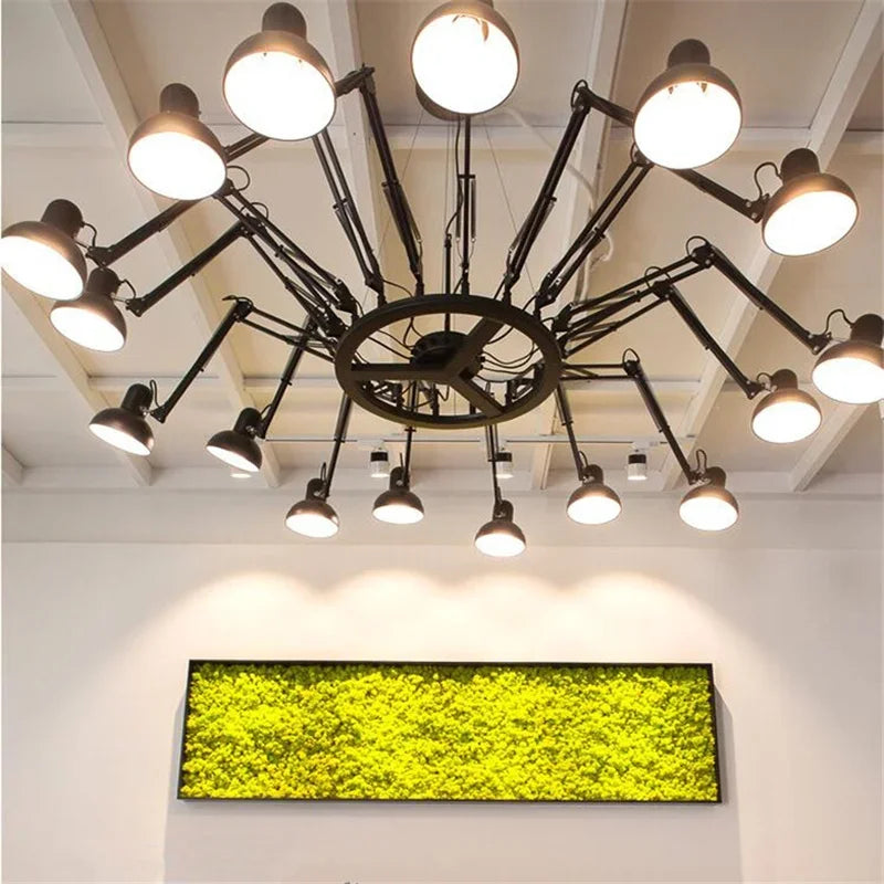 DecorBites™ Industrial LED Pendant Light Spider Iron Hanging Chandelier Fixtures