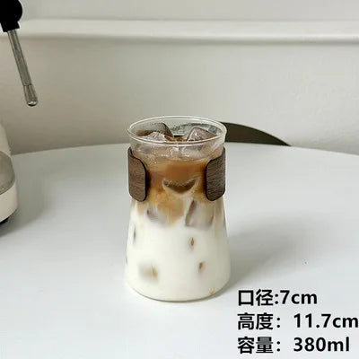 DecorBites™ Glass Iced Latte Coffee Cup for Hot/Cold Beverages