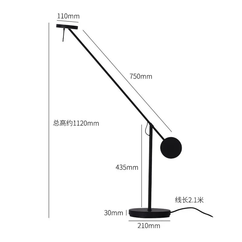 DecorBites™ Industrial Swing Arm Table Lamp - Modern Lighting for Living/Bedroom, Office, Study