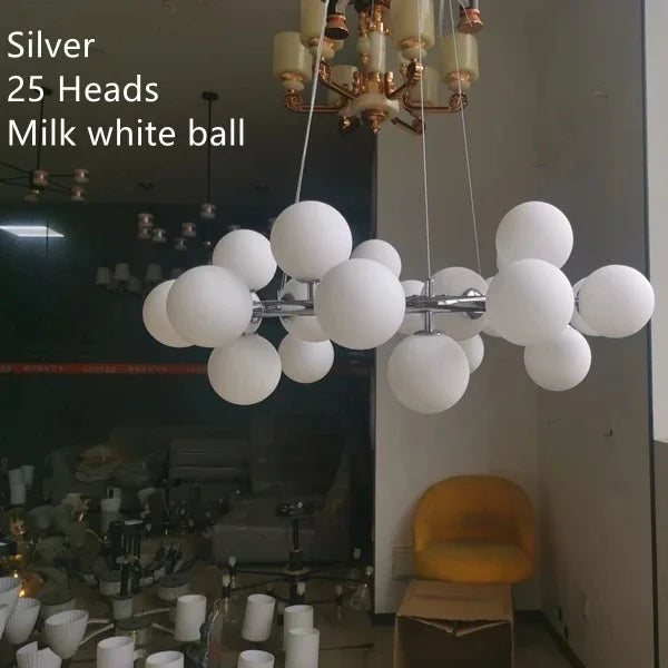 DecorBites™ Glass Ball LED Chandelier Pendant for Living Dining Room