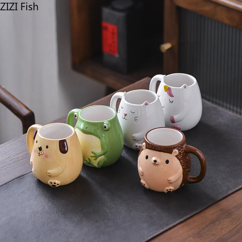 DecorBites™ كوب سيراميك بتصميم حيوانات كرتونية لطيفة للأطفال كوب إفطار هدية الكريسماس