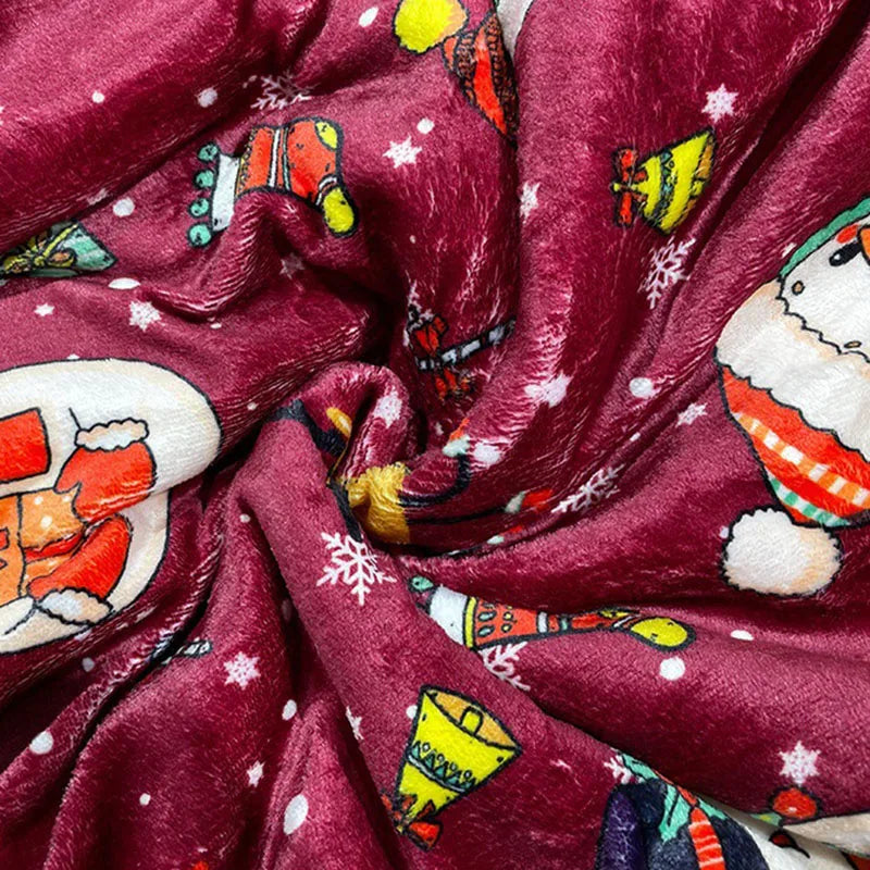 DecorBites™ Cozy Flannel Blanket for Christmas Sofa Cover in Digital Lamb Wool Nap Blanket