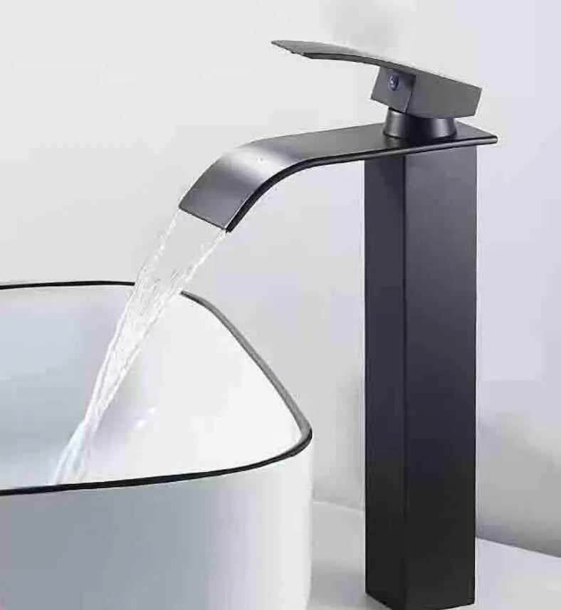 DecorBites™ Robinet de salle de bain doré : Robinet mitigeur cascade en laiton or rose pour lavabo
