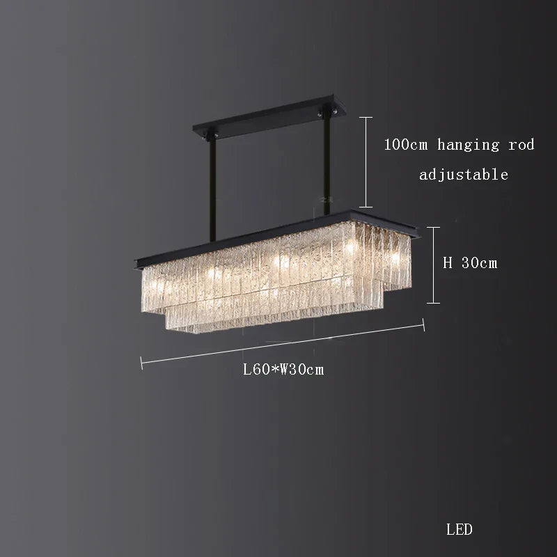 DecorBites™ Crystal LED Chandelier: Minimalist Luxury Lighting for Dinning Table