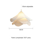 White Flower Fabric Pendant Light