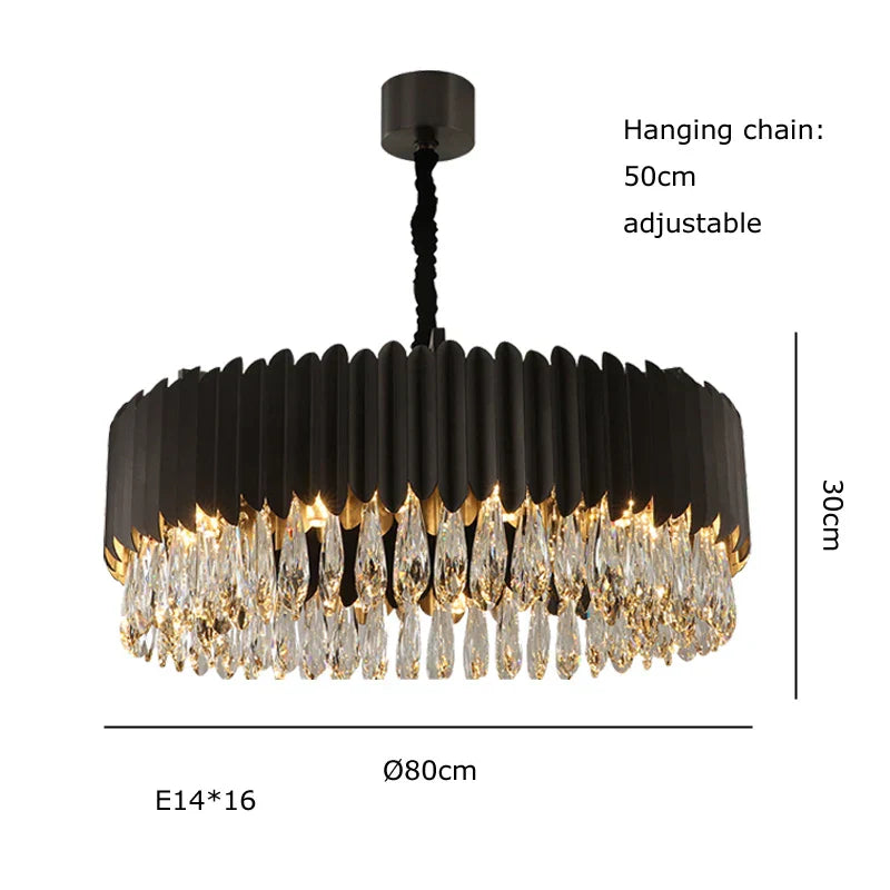 DecorBites™ Black Crystal Ceiling Pendant Lights for Dining Table - Nordic Luxury Design