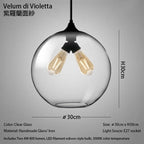 Handmade Glass Nordic Pendant Light With Chrome Finish