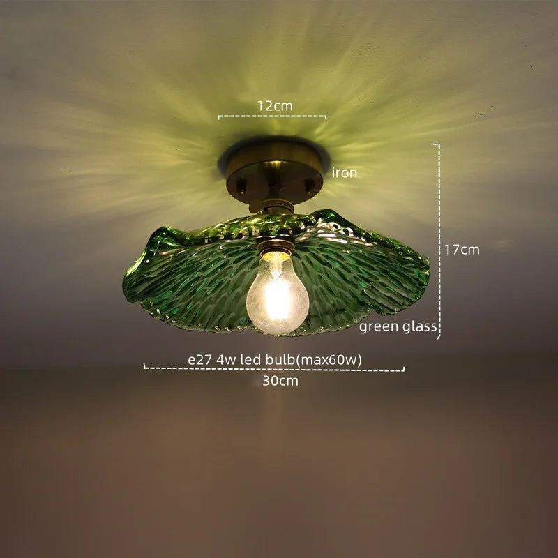 DecorBites™ مصباح معلق LED زجاجي أخضر - ثريا نحاسية حديثة على الطراز الاسكندنافي