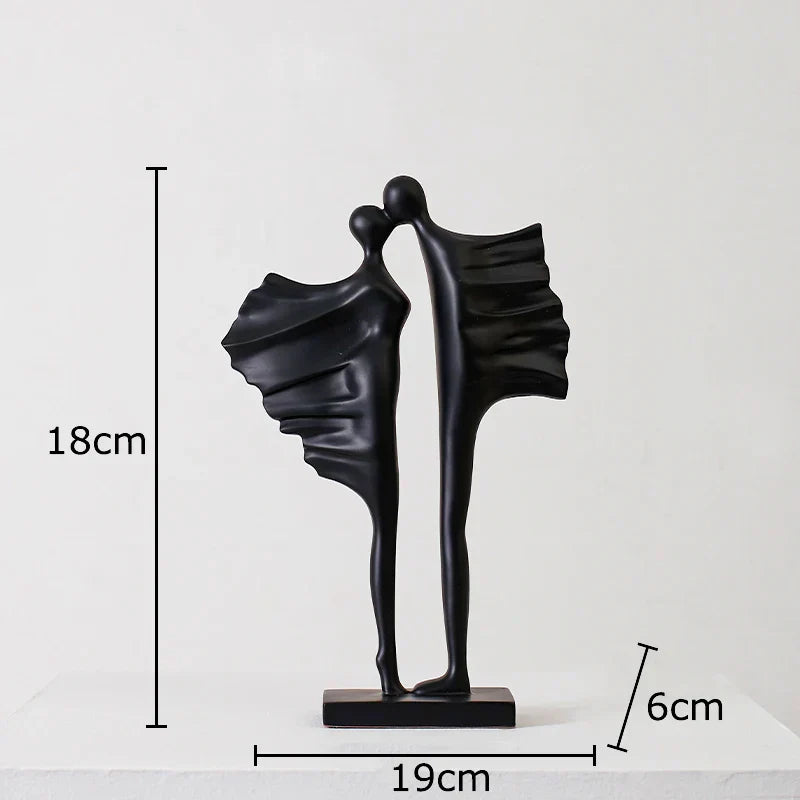 DecorBites™ Abstract Lovers Resin Sculpture Modern Decor Ornaments - Couple Figures Statue