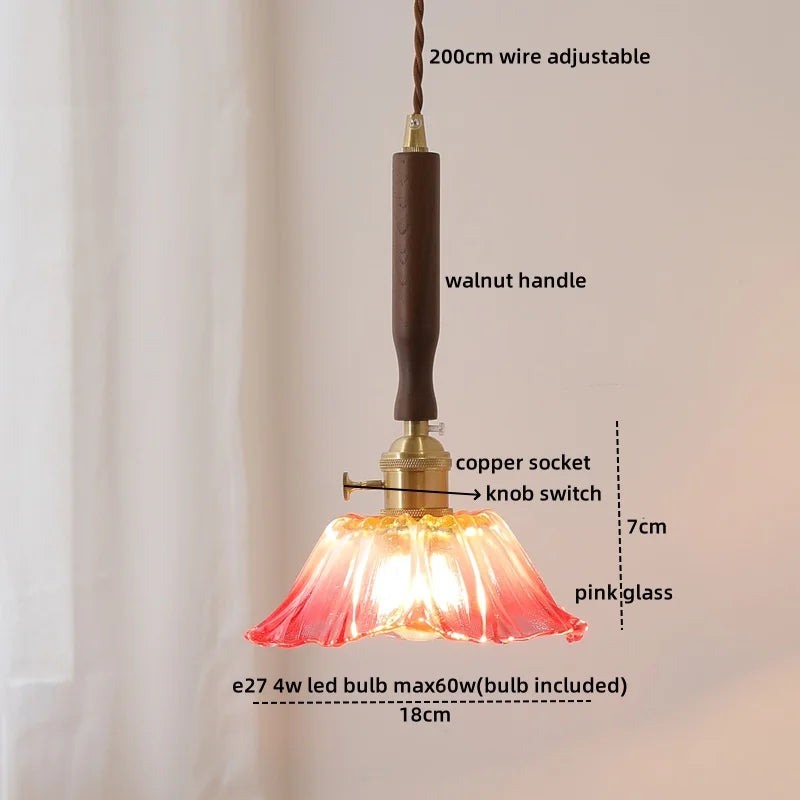 DecorBites™ Copper Walnut LED Pendant Lights, Modern Hanging Lamp for Hallway, Bedroom, Dining Room