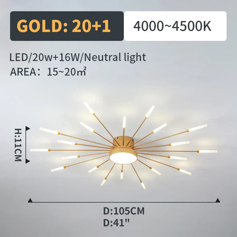 مصابيح DecorBites™ LED Fireworks المتدلية - إضاءة ثريا عصرية لغرفة المعيشة وغرفة النوم