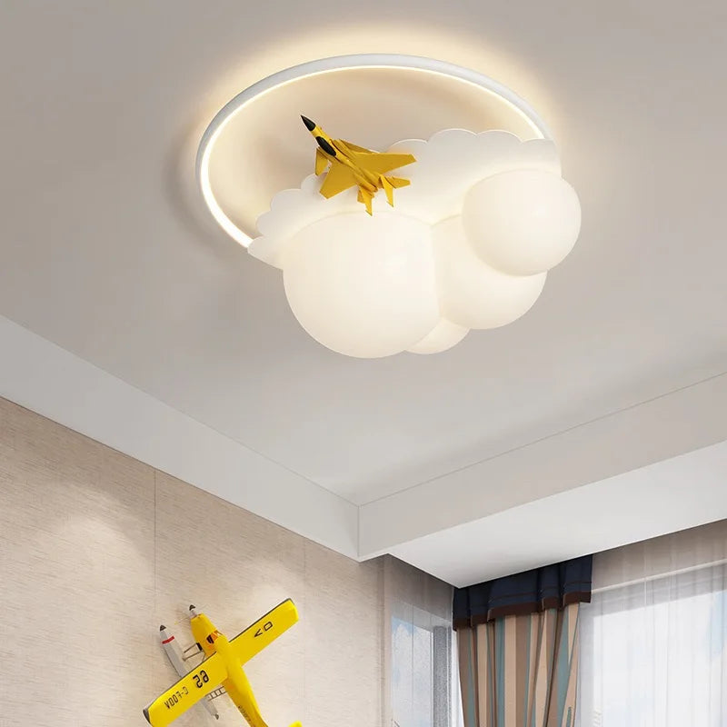 DecorBites™ ثريا سحابية على شكل طائرة للأطفال لغرفة نوم الأطفال