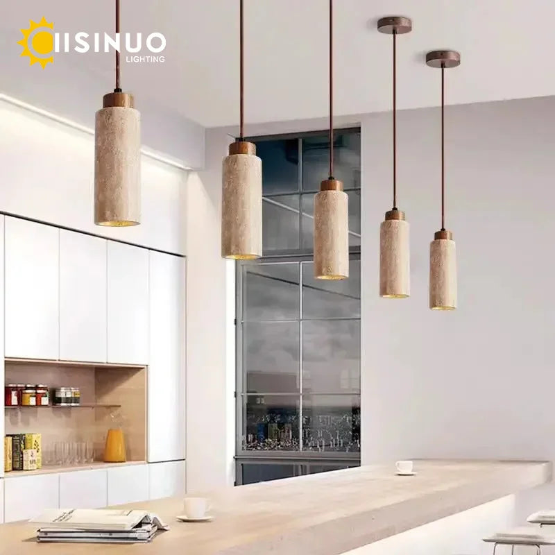 Wabi-Sabi Yellow Stone Cave Pendant Light