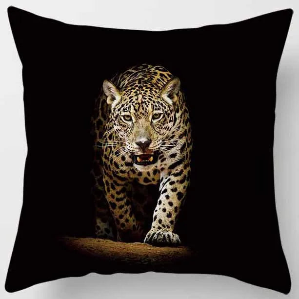 DecorBites™ Animals World Tiger Lion Pillow Case for Cute Home Decor in Sofa Living Room