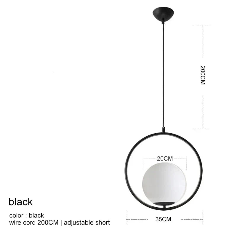 DecorBites™ Glass Ball Pendant Lamp: Elegant Dining Room Light Fixture, Gold Finish