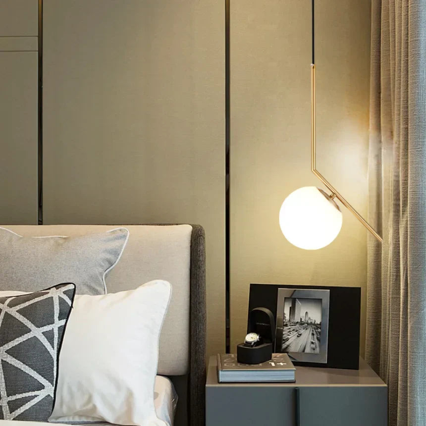 DecorBites™ Glass Pendant Lights: Modern Bedroom Bedside Chandeliers for Home Indoor Decor