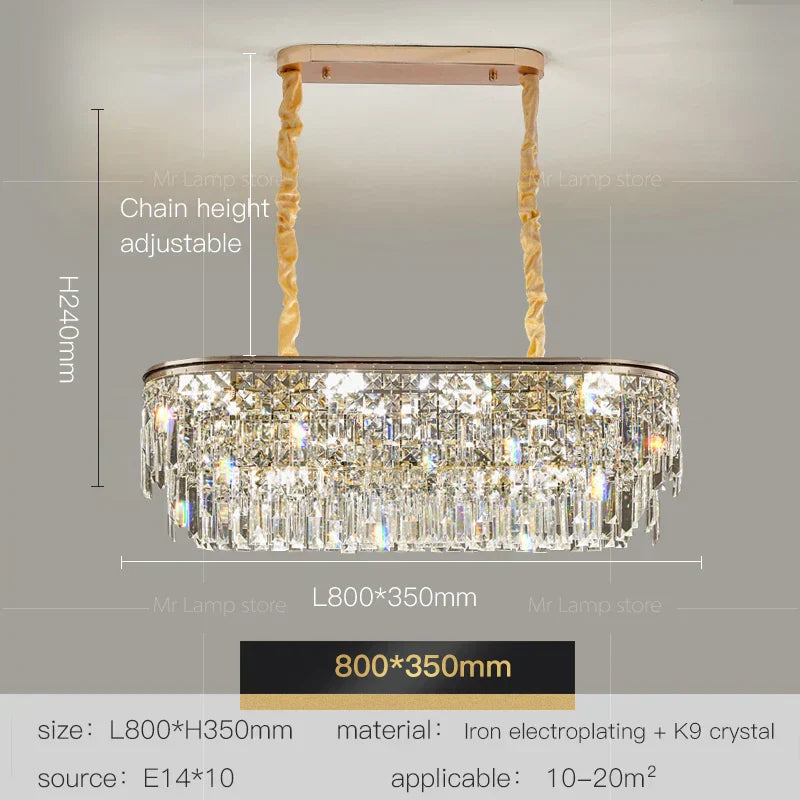 DecorBites™ Crystal LED Chandelier for Living Room, Dining & Bedroom - High-end Luxury Lighting