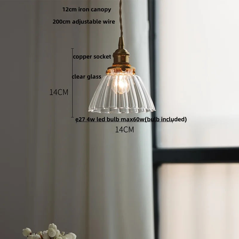 DecorBites™ Clear Glass Nordic Pendant Light Fixture: Modern Simple Hanging Lamp