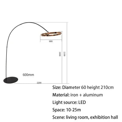 مصباح أرضي DecorBites™ LED قابل للتعتيم من النحاس الذهبي والأسود لغرفة المعيشة والفندق