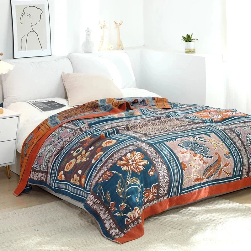 DecorBites™ Cotton Gauze Boho Throw Blanket