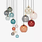 Modern Colorful Glass Pendant Light in Polished Chrome