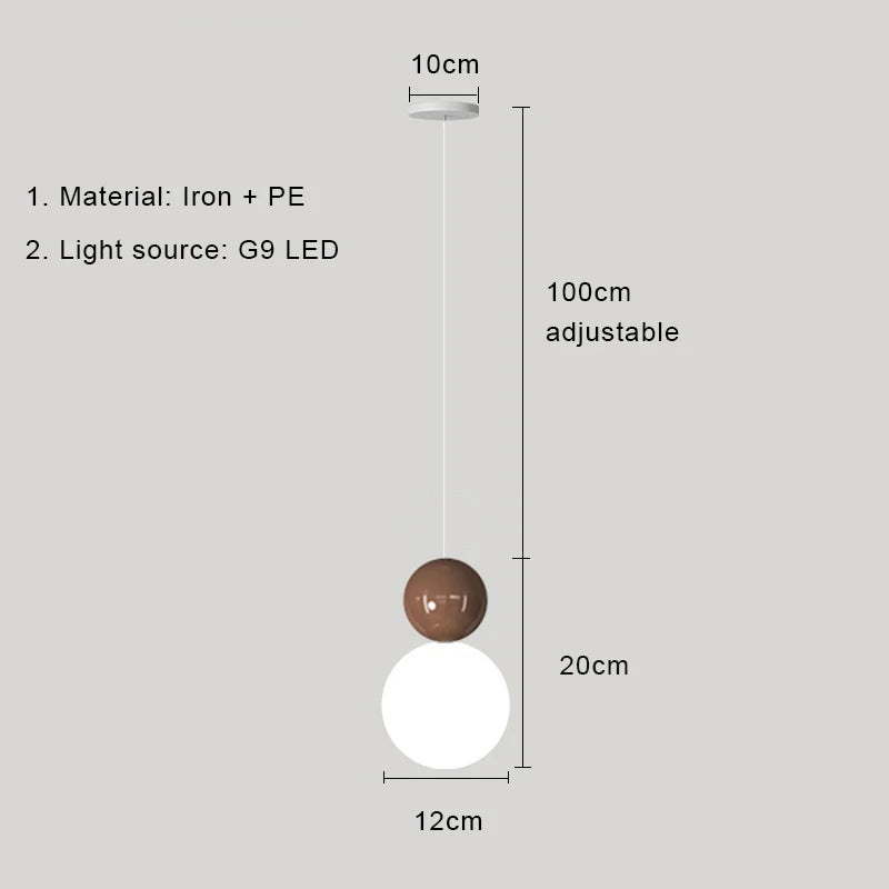 DecorBites™ Cream Nordic LED Pendant Light: Modern Hanging Lamp for Stylish Indoor Room Decor
