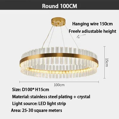 DecorBites™ Crystal LED Ring Chandelier: Modern Home Lighting Fixture