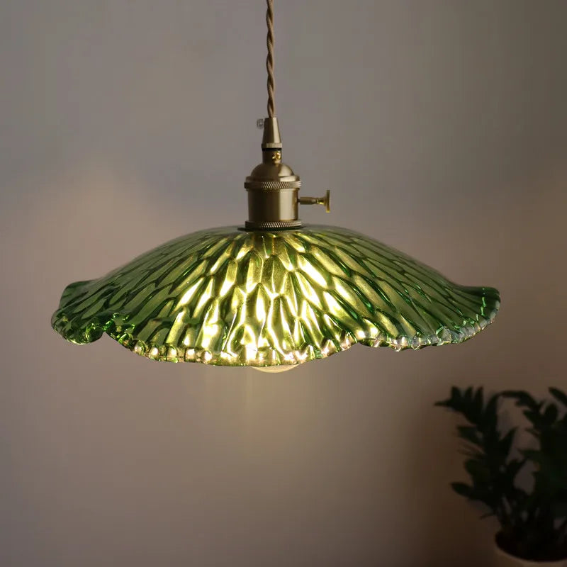 DecorBites™ مصباح معلق LED زجاجي أخضر - ثريا نحاسية حديثة على الطراز الاسكندنافي