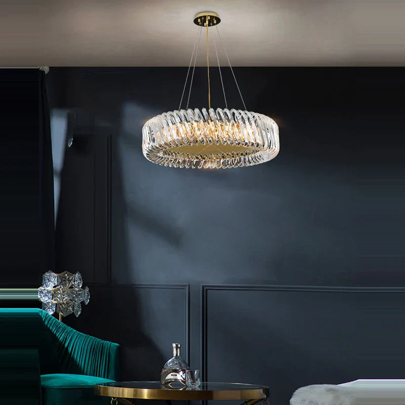 ثريا DecorBites™ الذهبية LED - صيحة جديدة لغرفة المعيشة لعام 2025