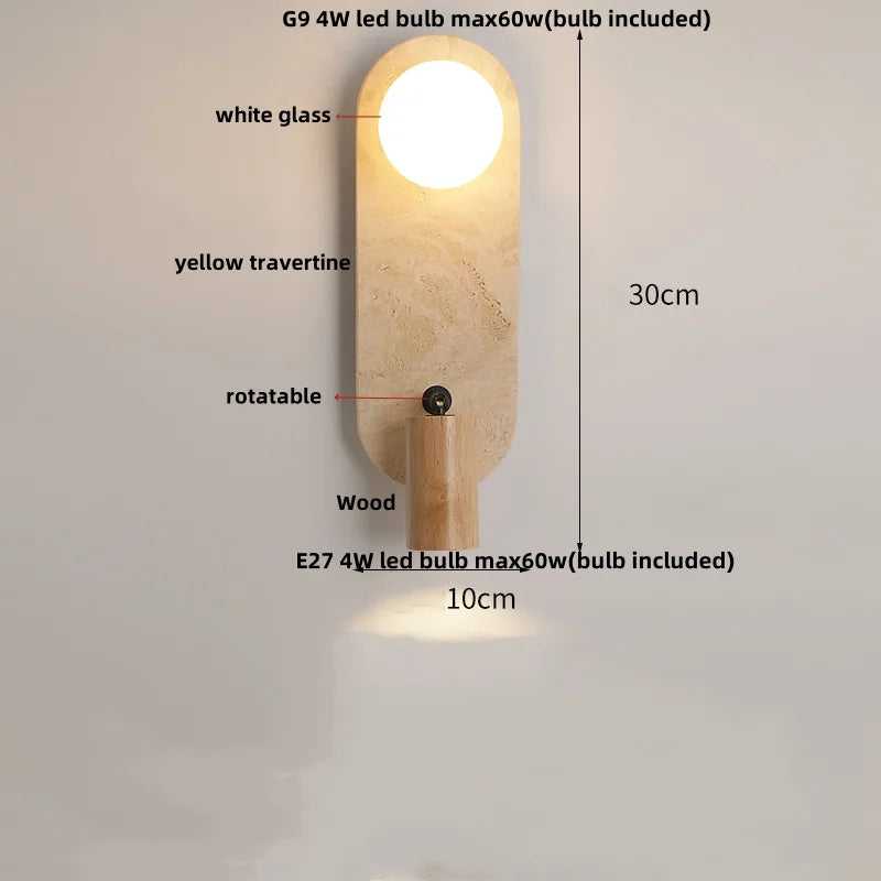 DecorBites™ Black Iron LED Wall Light Fixture Coffee Nordic Modern Natural Wood Bedside Lamp