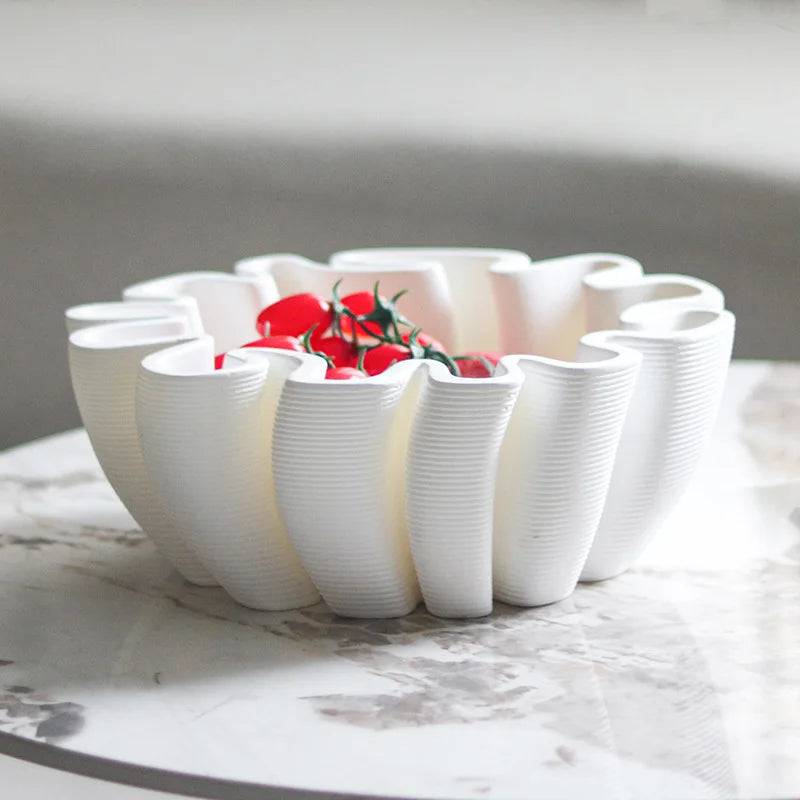 DecorBites™ Geometric Striped Fruit Plate Tray for Home Decor & Storage