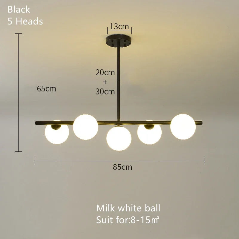 DecorBites™ Glass Ball Pendant Chandeliers LED Hanging Lights for Home Decor