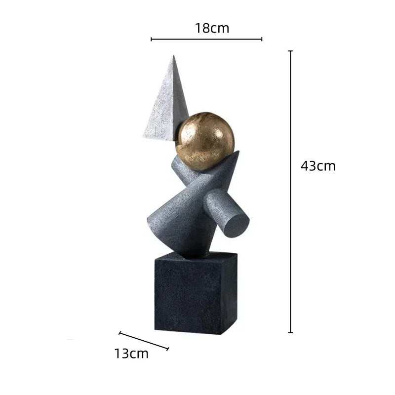 DecorBites™ Geometric Gold Ball Sculpture Statues for Home Decor