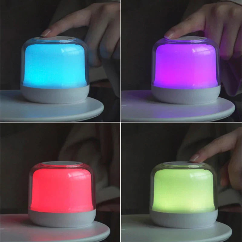 مصباح طاولة مع شاحن لاسلكي بتقنية LED من DecorBites™ لهواتف آيفون وسامسونج وهواوي - لوحة شحن لاسلكي