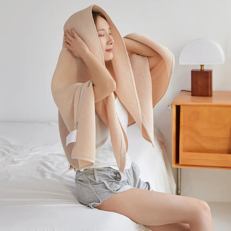 DecorBites™ Cotton Honeycomb Towel Blanket for Single Double - Breathable Cozy Sofa Cover