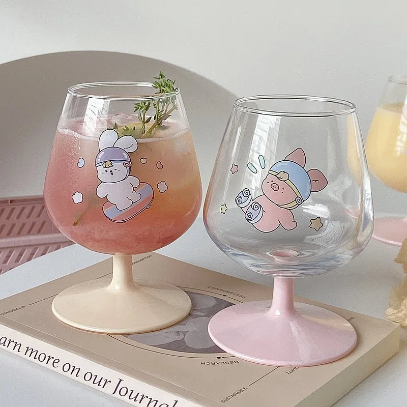 DecorBites™ كأس أرنب كاواي زجاجي: كوب عصير لطيف للفتيات