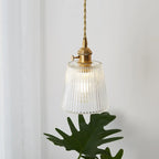 Vintage Nordic Striped Glass Pendant Light