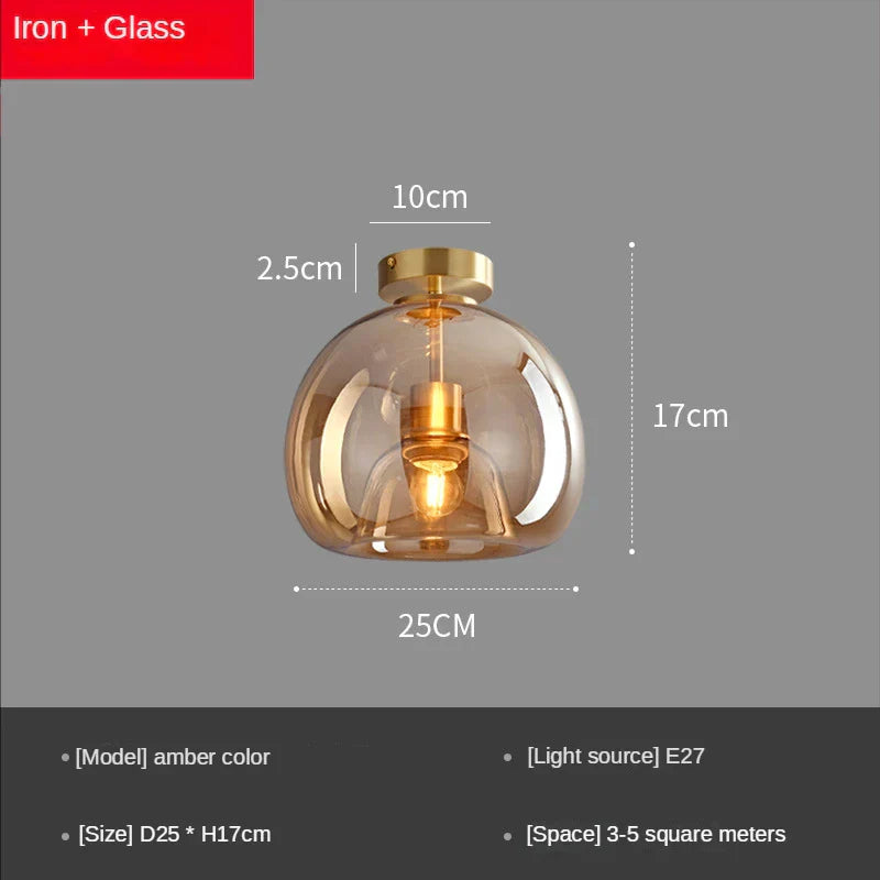 DecorBites™ Glass Ball LED Ceiling Light: Modern Nordic Living Room Bedroom Kitchen Interior Decor