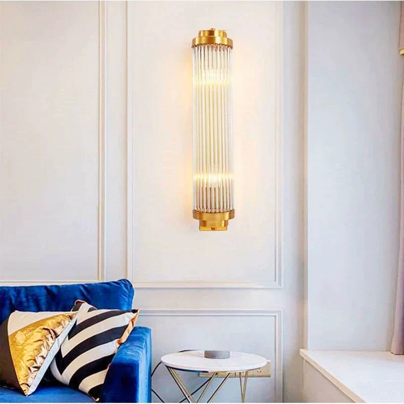 أضواء حائط كريستالية ذهبية من DecorBites™: إضاءة LED جدارية حديثة لغرفة النوم، غرفة المعيشة والحمام